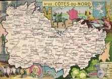 CPSM Cotes Du Nord carte touristique