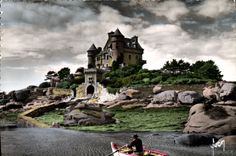 CPSM Ploumanach En Perros Guirec château de Costaeres