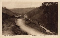 CPA Anzeme Le Virage casse-cou des cyclistes