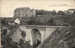 CPA Boussac Le Chateau Et Le Pont Sur La Petite Creuse
