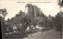 CPA Boussac Le Chateau Et Le Pont De Bois Sur La Petite Creuse