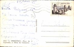 CPA Periauex Place Du Septembre Et Hotel Du Commerce