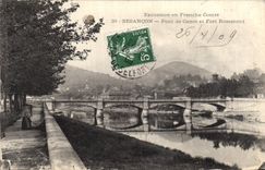 CPA Besancon Pont De Canot Et Fort Rosemout