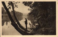 CPA La Region Du Limousin Partie De Peche Sur Les Bords De La Dordogne