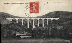 CPA Nolay Viaduc De La Roche A Bec