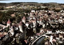CPSM Semur En Auxois Vue Generale Aerienne