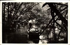 CPA Au Pays Landais Sous les Ombrages du Courant d'Huchet a Leon 