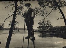 CPSM En Guyenne Gascogne Echassier au Bord d'un lac Les Echassiers 