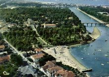 CPSM Hossegor Landes Vue aerienne Plage du Parc et le Canal 