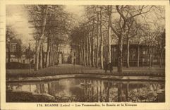 CPA Roanne Les Promenades le Bassin et le Kiosque 