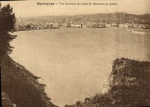 CPA Martigues Vue Generale et Canal de Marseille au Rhone 