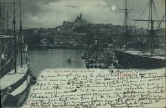 CPA Vieux Port et Notre Dame de la Garde Marseille 