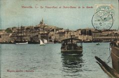 CPA Marseille Le Vieux Port et Notre Dame de la Garde 