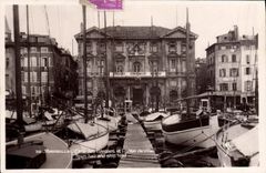 CPA Marseille Calle des Barques et l'Hotel de Ville Town Hall and Ship Hold 