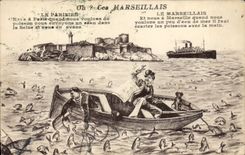 CPA Oh Ces Marsiellais Le Parisies Le Marsiellais Et nous a Marseille quend nous voulons un peu d'es