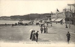 CPA Marseille La Plage vue du Cote Gauche 