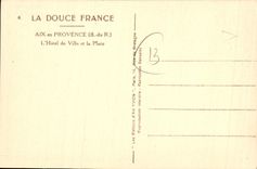 CPA Aix en Provence B du R L'Hotel de Ville et la Place 