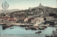 CPA Marseille N D de la Garde vue du a Vieux Port 