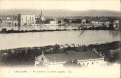 CPA Tarascon Vue Generale et le Pont Suspendu 