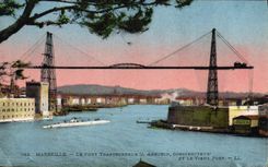 CPA Marseille Le Pont Transbordeur J Arnodin Constructeur et le Vieux Port 