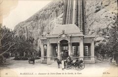 CPA Marseille Ascenseur de Notre Dame de la Garde la Gare 