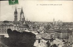 CPA Vue generale de Caen prise du Lycee 