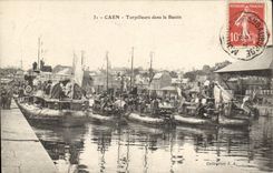 CPA Caen Torpilleurs dans les Bassin 