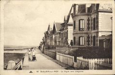 CPA St Aubin sur Mer La Digue vers Langrune 