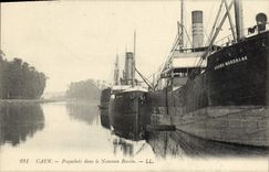 CPA Caen Paquebots dans le Nouveau Bassin 