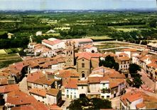 CPSM Villelongue de la Salanque Pyr Or Vue aerienne du centre du village 