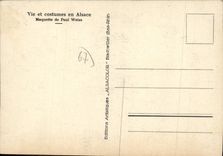 CPSM Vie et costumes en Alsace Maquette de Paul Weiss