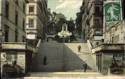 CPA Lyon L'Escalier de la Place Sathonay 