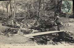 CPA Autun Sous Bois vers la Cascade 