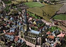 CPSM Autun Cue aerienne sur la Basilique 