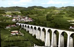 CPSM Chauffailles Vue aerienne Viaduc de Mussy 