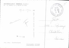 CPSM Bourbon Lancy Thermal S et L Le Beffroi et la Maison de Bois 