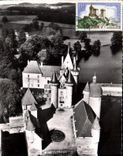 CPSM La Clayette S et L Vue aerienne Son Chateau et son Lac 