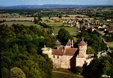 CPSM Environs de St Gengoux le National Sercy S et L Le chateau Vue aerienne 