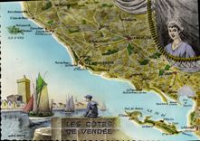 CPSM Les Cotes de Vendee carte touristique