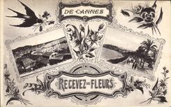 CPA DE CANNES Recevez ces FLEURS 