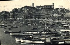 CPA Cannes le port et le Mont Chevalier 