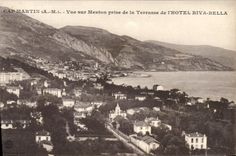CPA CAP MARTIN Vue sur Menton prise de la Terrasse de l’HOTEL RIVA BELLA 