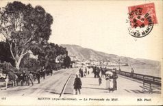 CPA Mention alpes maritimes la promenade du midi 