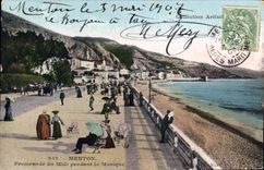 CPA Menton Promenade du Midi pendant la Musique 