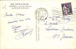 CPA Cote d'Azur Sospel Vieilles maisons au Bord de la Bevera