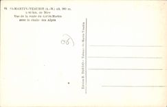 CPA St Martin Vesubie Nice vue de la route du Col St Martin avec la chaine des Alpes 