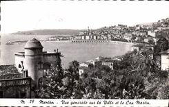 CPA Menton Vue generale sur la Ville et le Cap Martin 