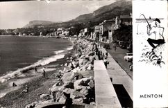 CPA Menton La Promenade du Midi 
