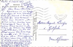 CPA Menton La Promenade du Midi 