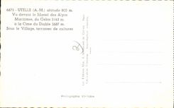 CPA Utelle vu devant le massif des Alpes maritimes du Gelas a la Cime du Diable Sous le Village terr